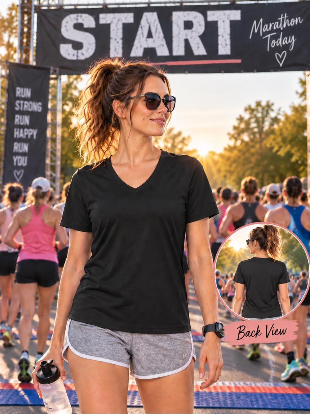 Athletic Works Women’s Core Active Short Sleeve V-Neck T-Shirt DriWorks